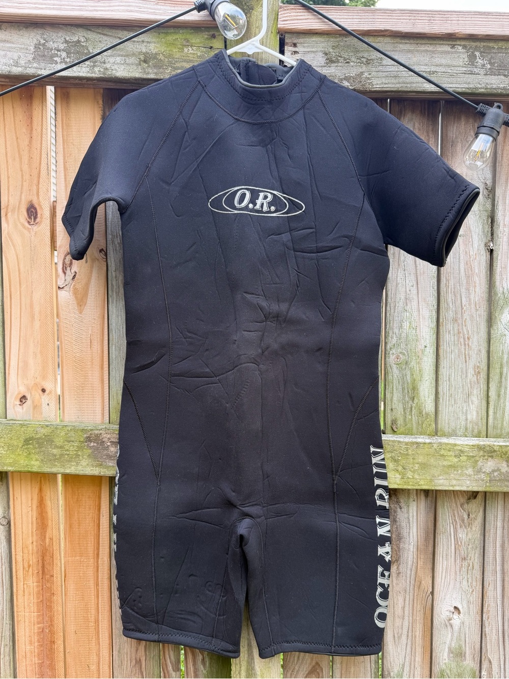Ocean Run O.R. Black Shorty Wetsuit XL 90% Neoprene Short Sleeve